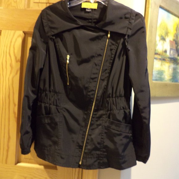 St. John Gold Label All Weather Jacket -Front Zip Full Length - Black - P